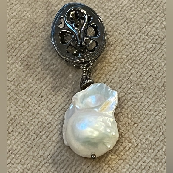 Judith Ripka SINGLE Earring Sterling & Pearl Pierced - Picture 10 of 13